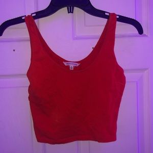Red Obey Cut Out Crop Top